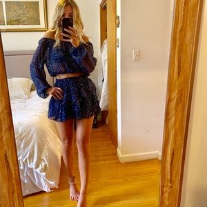 LoveShackFancy navy blue set in size 0